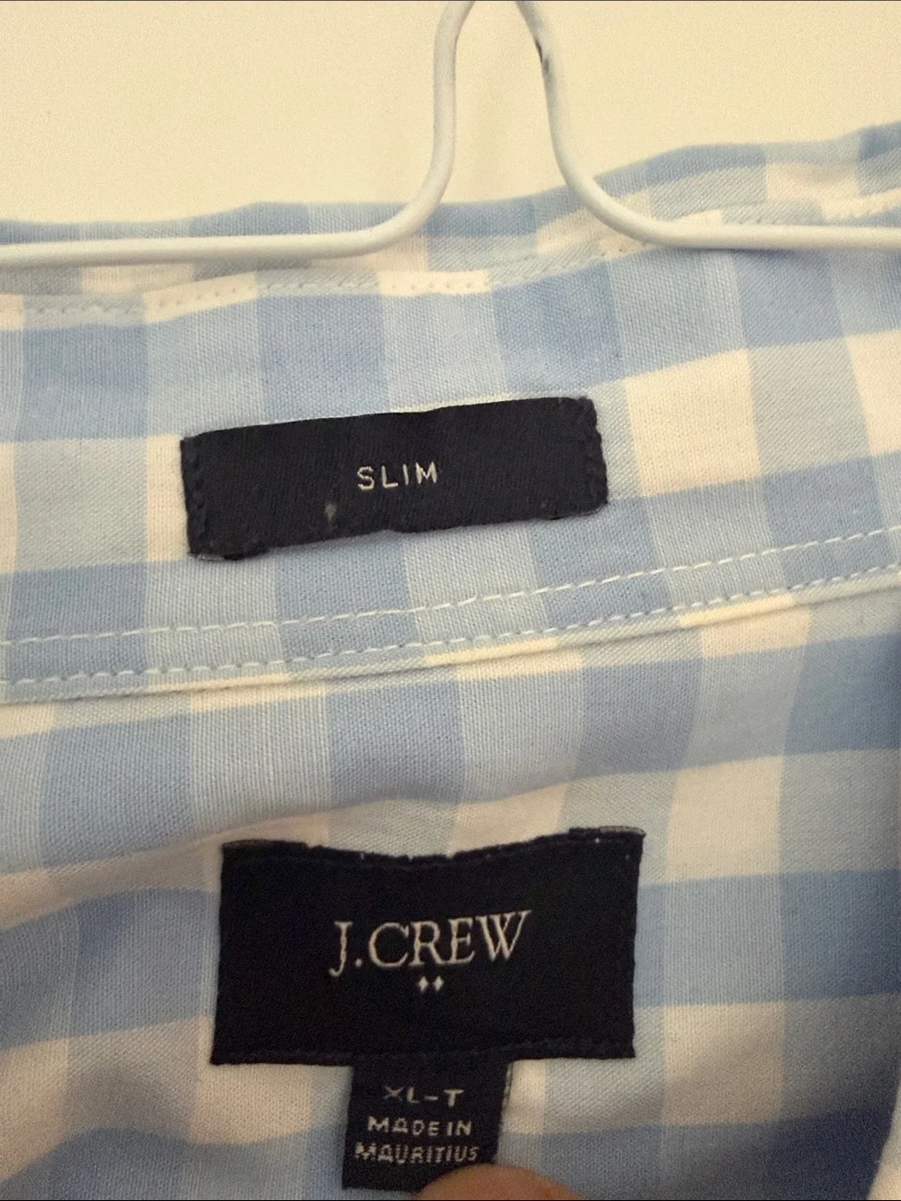 J. Crew Light Blue and White Gingham Button-Down Shirt